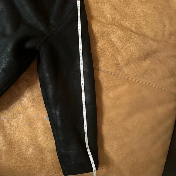 Mark New York genuine shearling coat in black leather with brown collar - Picture 14 of 15